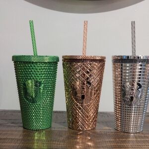Starbucks Metallic Tumbler set of 3 16oz New